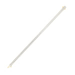 12.5CTW Emerald Shaped Lab Grown Diamond (F/VS) East West Line Bracelet in 14K Gold