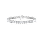 15CTW Emerald Shaped Lab Grown Diamond North South Bracelet in 14K Gold (F/VS)