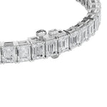 15CTW Emerald Shaped Lab Grown Diamond North South Bracelet in 14K Gold (F/VS)