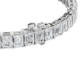 15CTW Emerald Shaped Lab Grown Diamond North South Bracelet in 14K Gold (F/VS)