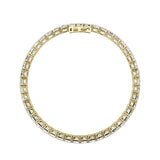 15CTW Emerald Shaped Lab Grown Diamond North South Bracelet in 14K Gold (F/VS)