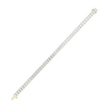 15CTW Emerald Shaped Lab Grown Diamond North South Bracelet in 14K Gold (F/VS)