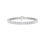 16.75CTW Emerald Shaped Lab Grown Diamond North  South Bracelet in 14K Gold (F/VS)