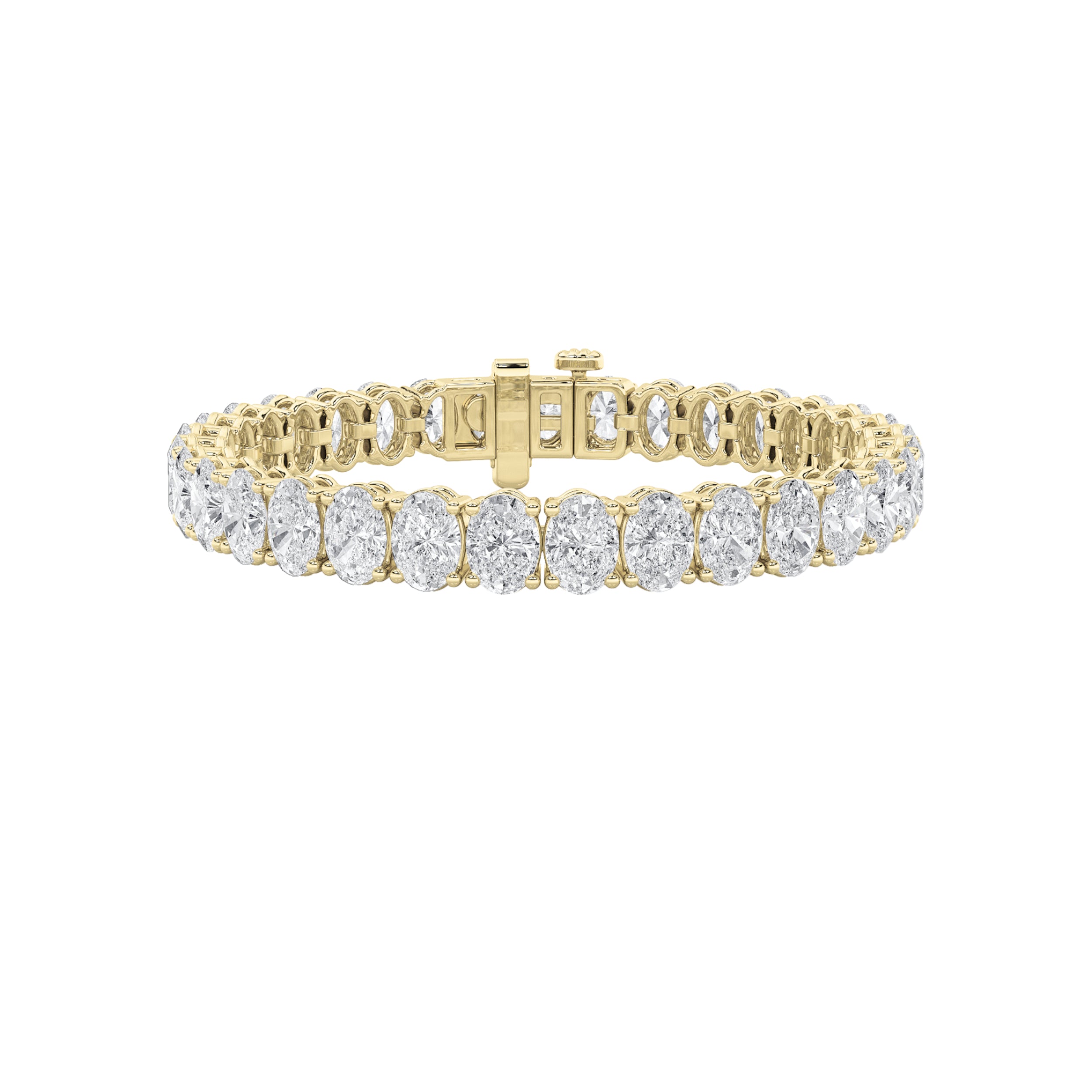10CTW Oval Shaped Lab Grown Diamond North South Bracelet in 14K Gold (F/VS)