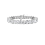 15CTW Oval Shaped Lab Grown Diamond North South Bracelet in 14K Gold (F/VS)