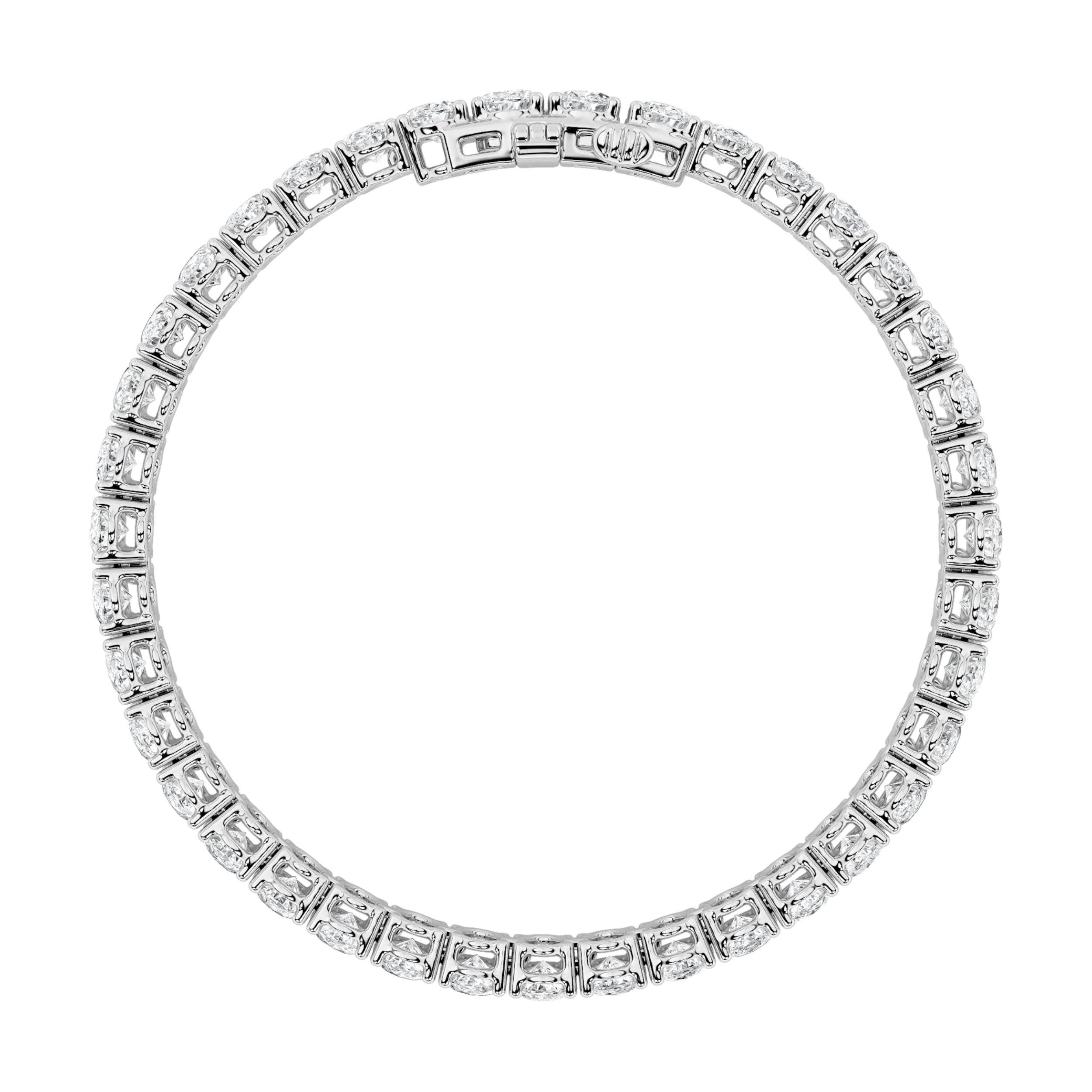 15CTW Oval Shaped Lab Grown Diamond North South Bracelet in 14K Gold (F/VS)