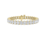 15CTW Oval Shaped Lab Grown Diamond North South Bracelet in 14K Gold (F/VS)