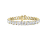 15CTW Oval Shaped Lab Grown Diamond North South Bracelet in 14K Gold (F/VS)