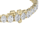 15CTW Oval Shaped Lab Grown Diamond North South Bracelet in 14K Gold (F/VS)