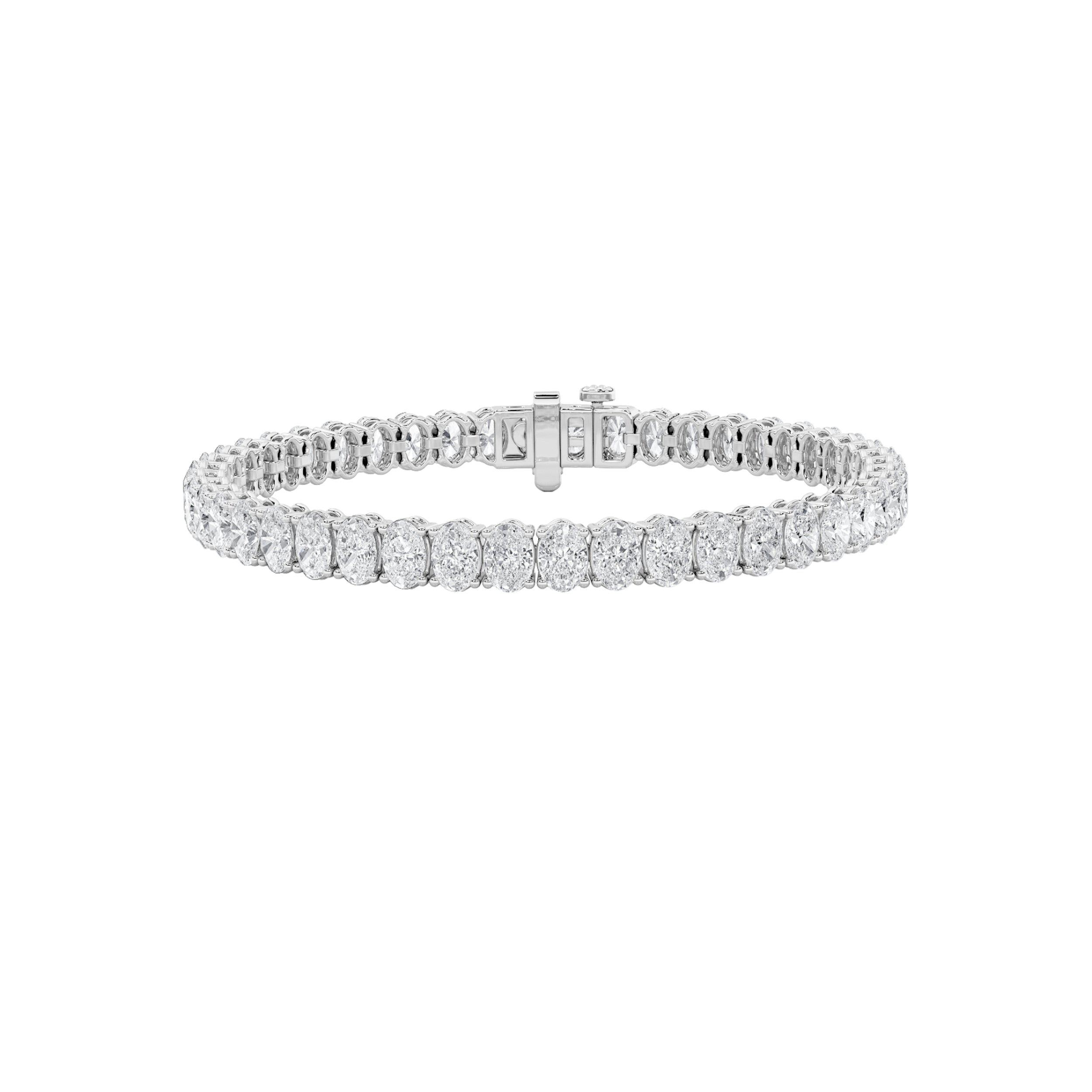 6CTW Oval Shaped Lab Grown Diamond North South Bracelet in 14K Gold (F/VS)