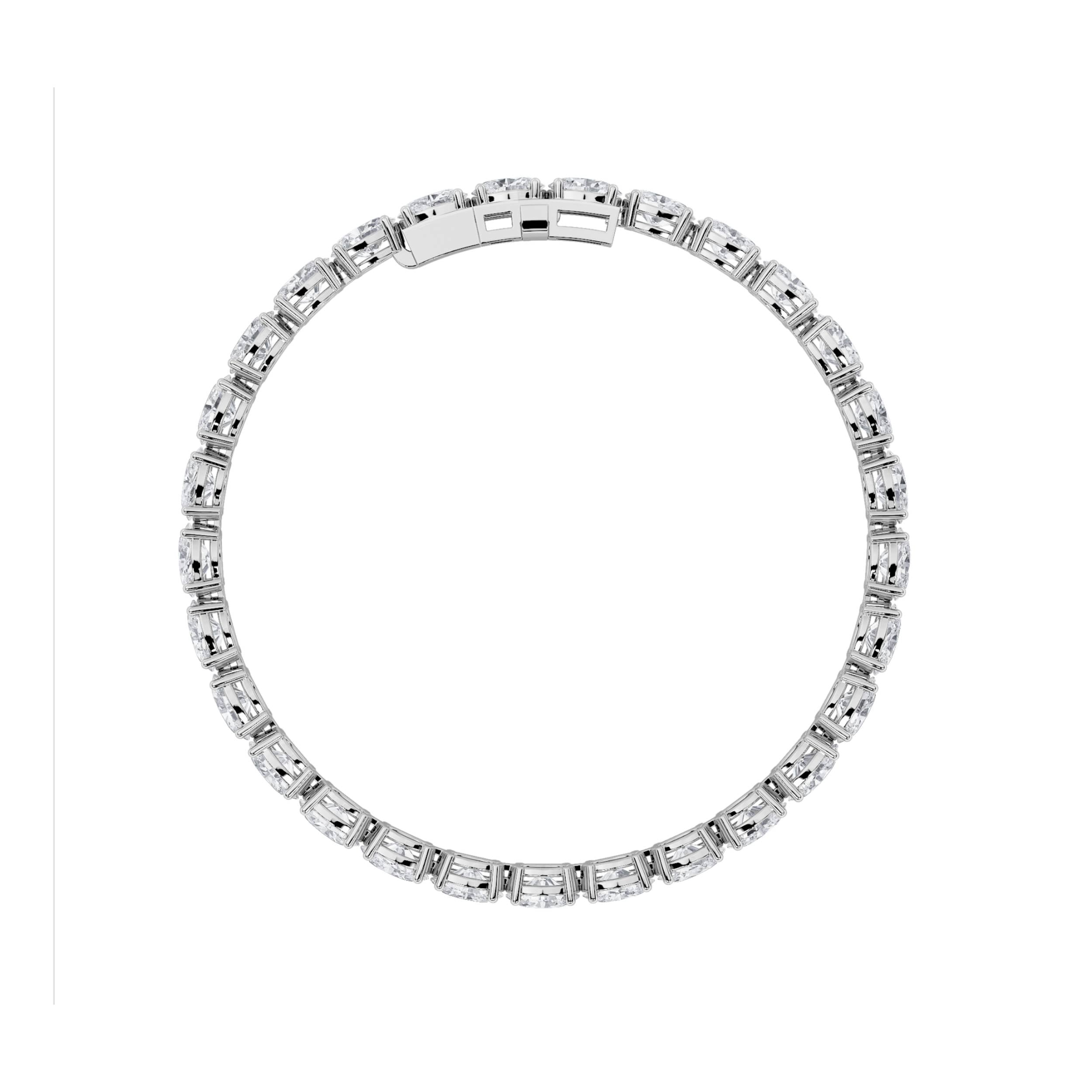 7CTW Oval Shaped Lab Grown Diamond (F/VS) Bracelet in 14K White Gold