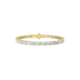 7CTW Oval Shaped Lab Grown Diamond (F/VS) Bracelet in 14K Yellow Gold