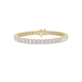 8.25CTW Oval Shaped Lab Grown Diamond (F/VS) Bracelet in 14K Yellow Gold