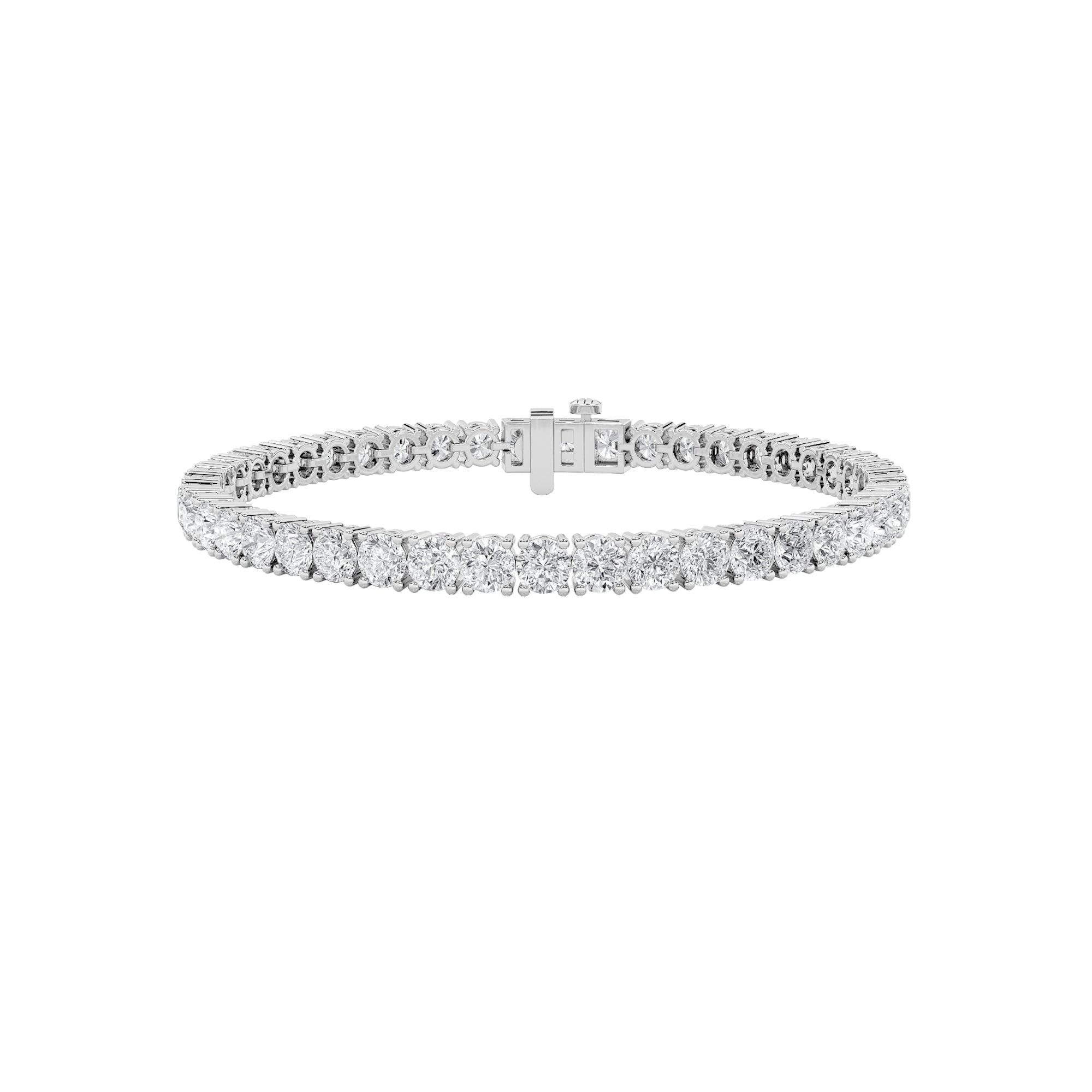 10CTW Round Shaped Lab Grown Diamond Tennis Bracelet in 14K Gold (F/VS)