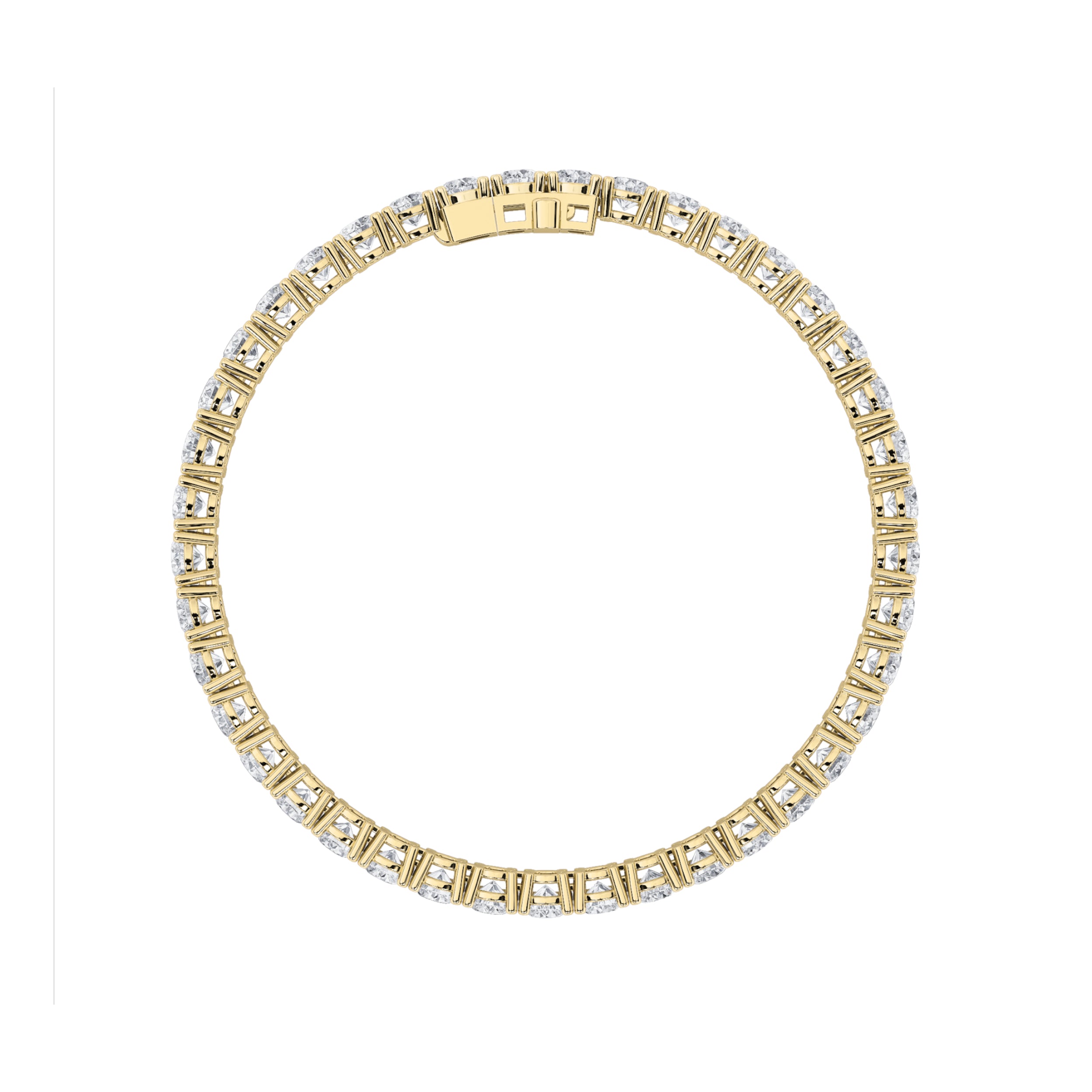 12CTW Round Shaped Lab Grown Diamond Tennis Bracelet in 14K Gold (F/VS)