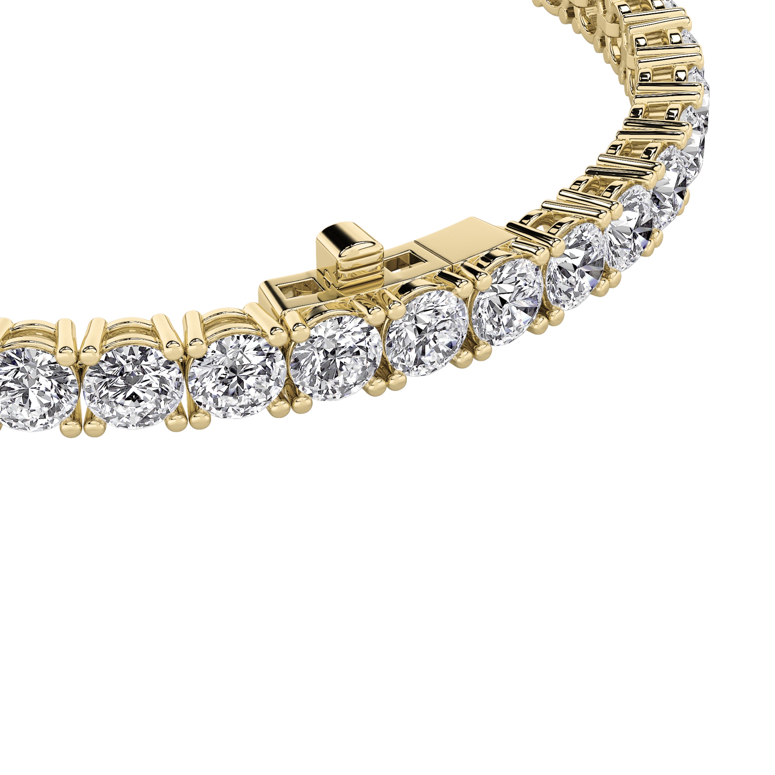 12CTW Round Shaped Lab Grown Diamond Tennis Bracelet in 14K Gold (F/VS)