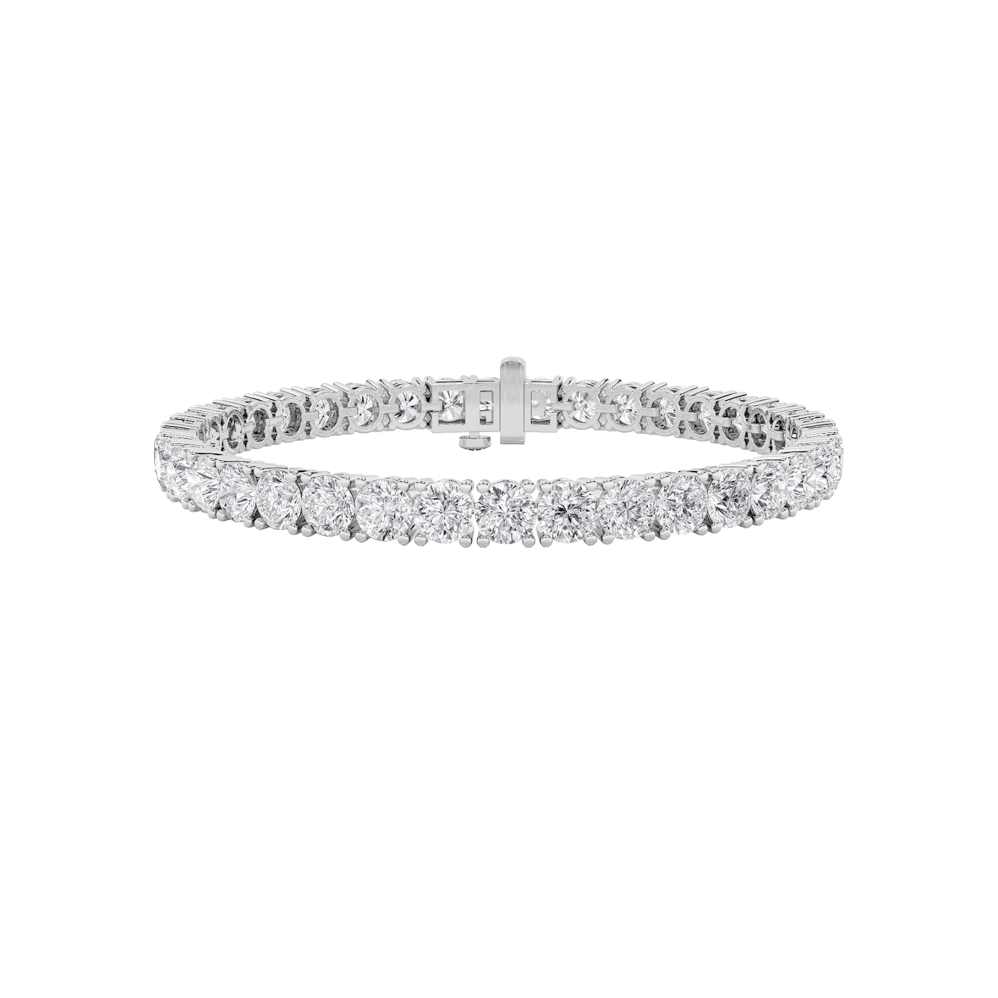 15CTW Round Shaped Lab Grown Diamond Tennis Bracelet in 14K Gold (F/VS)