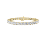 15CTW Round Shaped Lab Grown Diamond Tennis Bracelet in 14K Gold (F/VS)