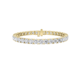 15CTW Round Shaped Lab Grown Diamond Tennis Bracelet in 14K Gold (F/VS)