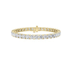 15CTW Round Shaped Lab Grown Diamond Tennis Bracelet in 14K Gold (F/VS)