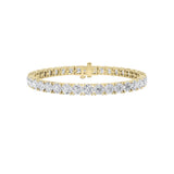 15CTW Round Shaped Lab Grown Diamond Tennis Bracelet in 14K Gold (F/VS)