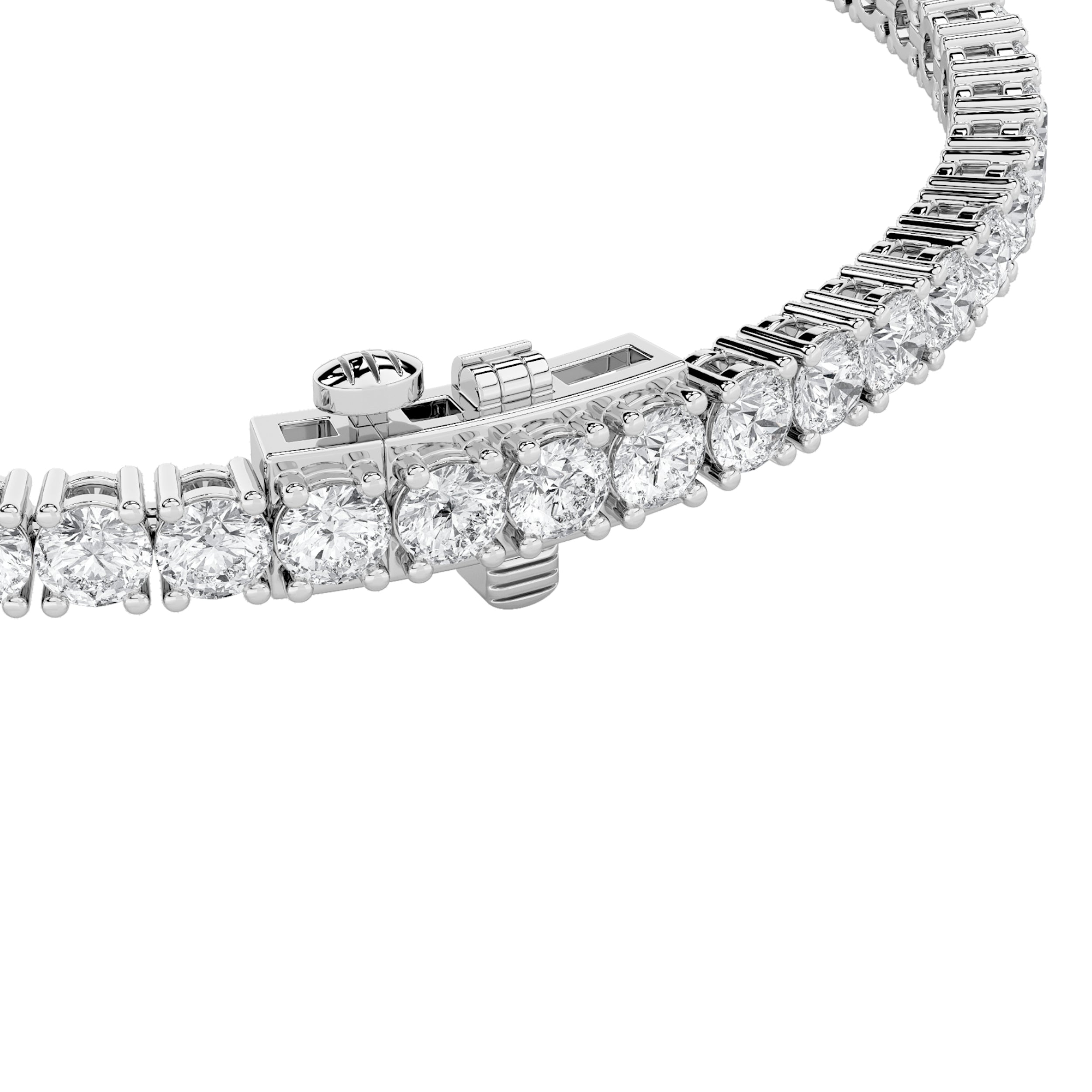 5CTW Round Shaped Lab Grown Diamond (F/VS) Bracelet in 14K White Gold