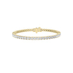 5CTW Round Shaped Lab Grown Diamond Tennis Bracelet in 14K Gold (F/VS)