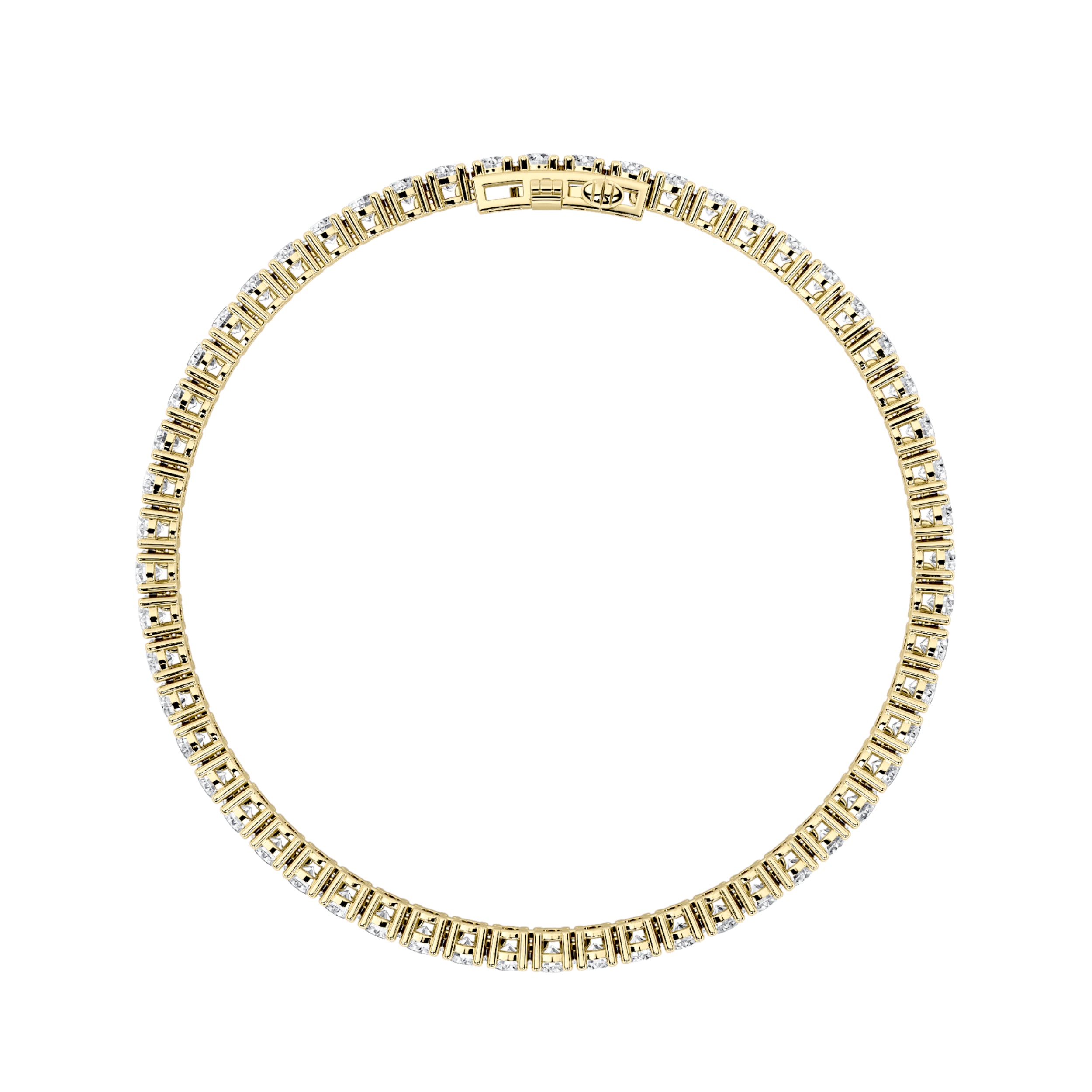 5CTW Round Shaped Lab Grown Diamond Tennis Bracelet in 14K Gold (F/VS)