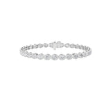 10CTW Oval Shaped Lab Grown Diamond (F/VS) East West Bezel Set Bracelet in 14K Gold