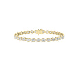 10CTW Oval Shaped Lab Grown Diamond (F/VS) East West Bezel Set Bracelet in 14K Gold