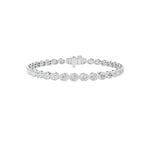 15CTW Oval Shaped Lab Grown Diamond (F/VS) East West Bezel Set Bracelet in 14K Gold
