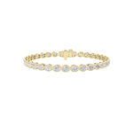 15CTW Oval Shaped Lab Grown Diamond (F/VS) East West Bezel Set Bracelet in 14K Gold