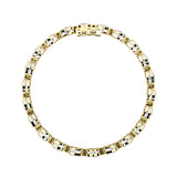 15CTW Oval Shaped Lab Grown Diamond (F/VS) East West Bezel Set Bracelet in 14K Gold