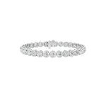10CTW Round Shaped Lab Grown Diamond (F/VS) East West Bezel Set Bracelet in 14K Gold