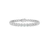 10CTW Round Shaped Lab Grown Diamond (F/VS) East West Bezel Set Bracelet in 14K Gold