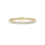 10CTW Round Shaped Lab Grown Diamond (F/VS) East West Bezel Set Bracelet in 14K Gold