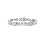 15CTW Round Lab Grown Diamond (F/VS ) Bezel Set Bracelet in 14K Gold