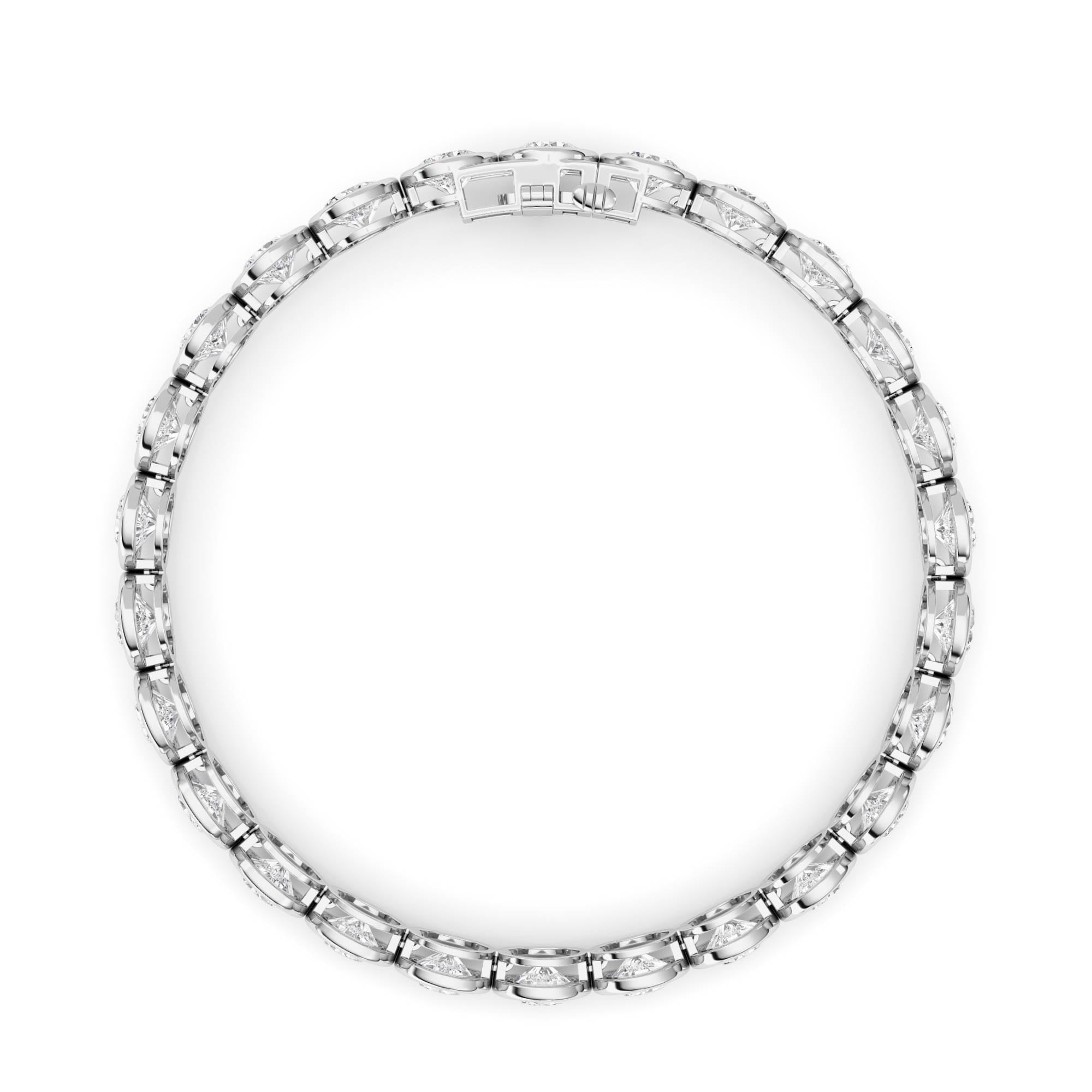 15CTW Round Lab Grown Diamond (F/VS ) Bezel Set Bracelet in 14K Gold