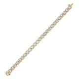 15CTW Round Lab Grown Diamond (F/VS ) Bezel Set Bracelet in 14K Gold