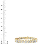 15CTW Round Lab Grown Diamond (F/VS ) Bezel Set Bracelet in 14K Gold