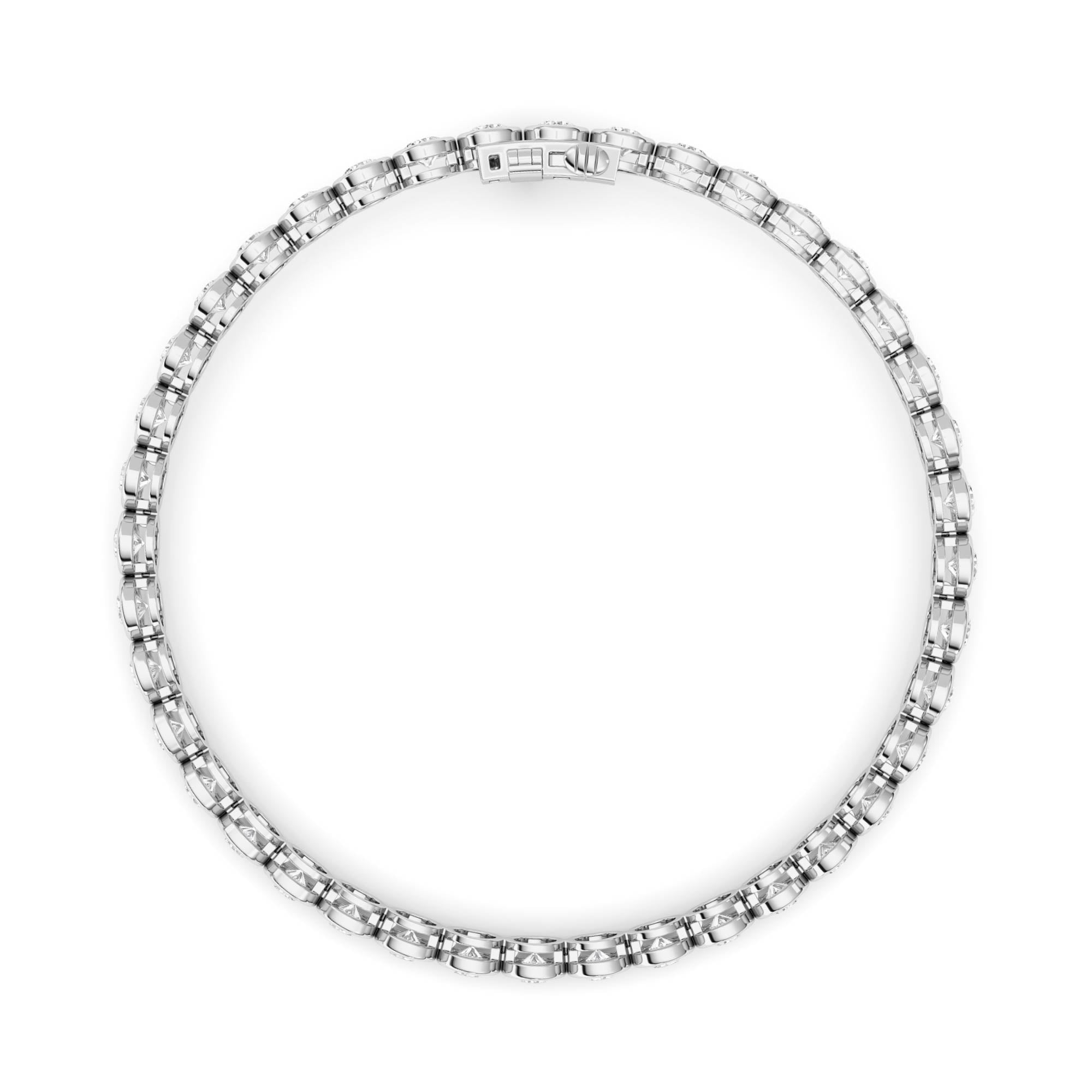 5CTW Round Lab Grown Diamond (F/VS ) Bezel Set Bracelet in 14K Gold