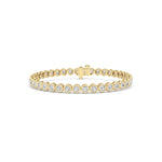 5CTW Round Lab Grown Diamond (F/VS ) Bezel Set Bracelet in 14K Gold