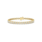 5CTW Round Lab Grown Diamond (F/VS ) Bezel Set Bracelet in 14K Gold