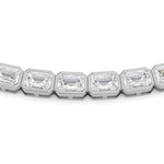 30CTW Emerald Shaped Lab Grown Diamond (F/VS ) Bezel Set Necklace in 14K Gold
