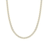 30CTW Emerald Shaped Lab Grown Diamond (F/VS ) Bezel Set Necklace in 14K Gold
