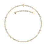 30CTW Emerald Shaped Lab Grown Diamond (F/VS ) Bezel Set Necklace in 14K Gold
