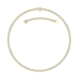 30CTW Emerald Shaped Lab Grown Diamond (F/VS ) Bezel Set Necklace in 14K Gold