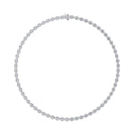 22.25CTW Oval Shaped Lab Grown Diamond (F/VS) East West Bezel Set Necklace in 14K Gold