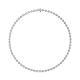 22.25CTW Oval Shaped Lab Grown Diamond (F/VS) East West Bezel Set Necklace in 14K Gold