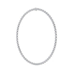 22.25CTW Oval Shaped Lab Grown Diamond (F/VS) East West Bezel Set Necklace in 14K Gold